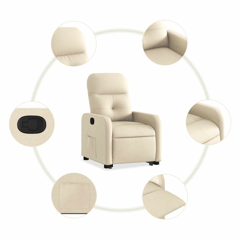 Fauteuil inclinable Crème Tissu - XIOS