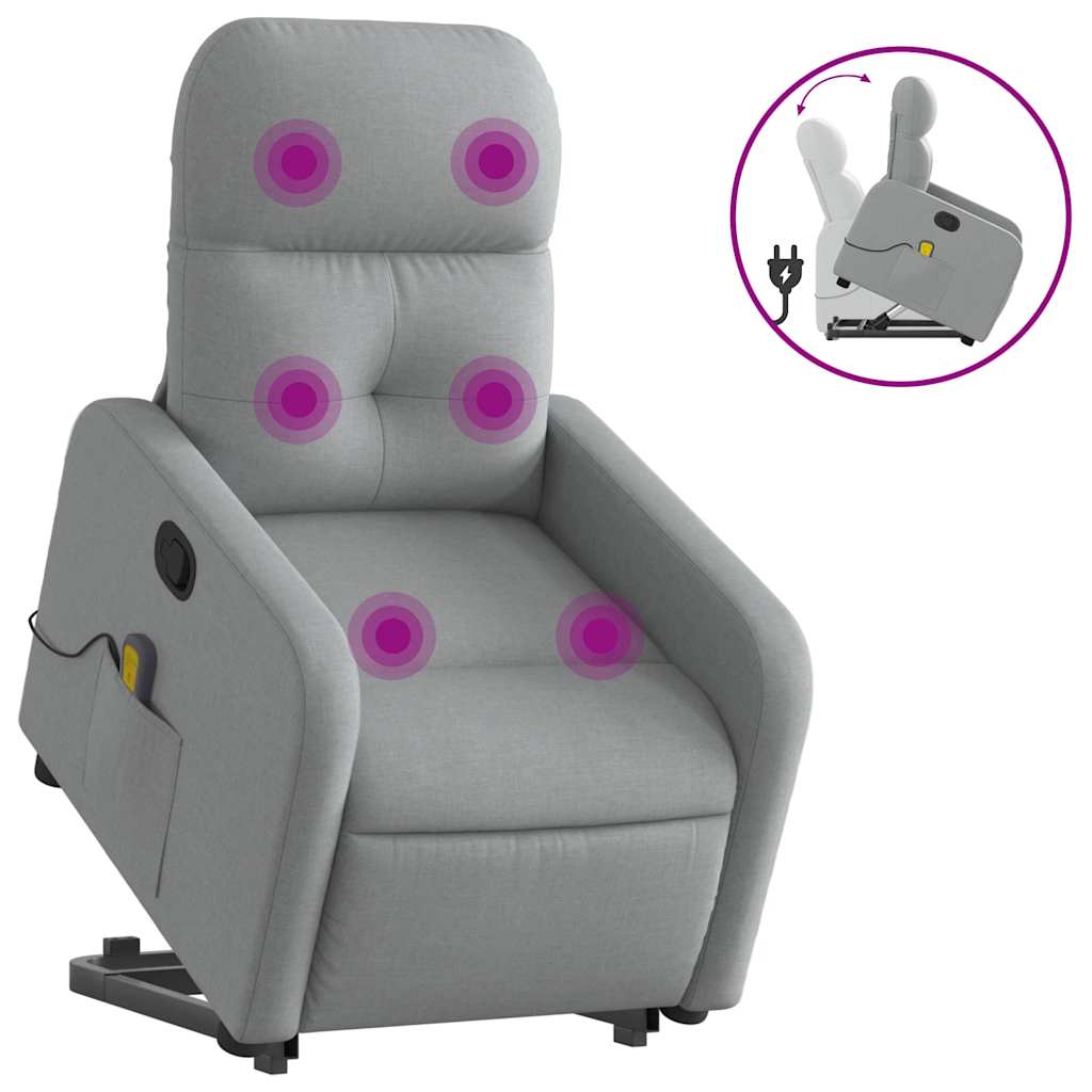 Fauteuil de massage inclinable Gris clair Tissu - XIOS