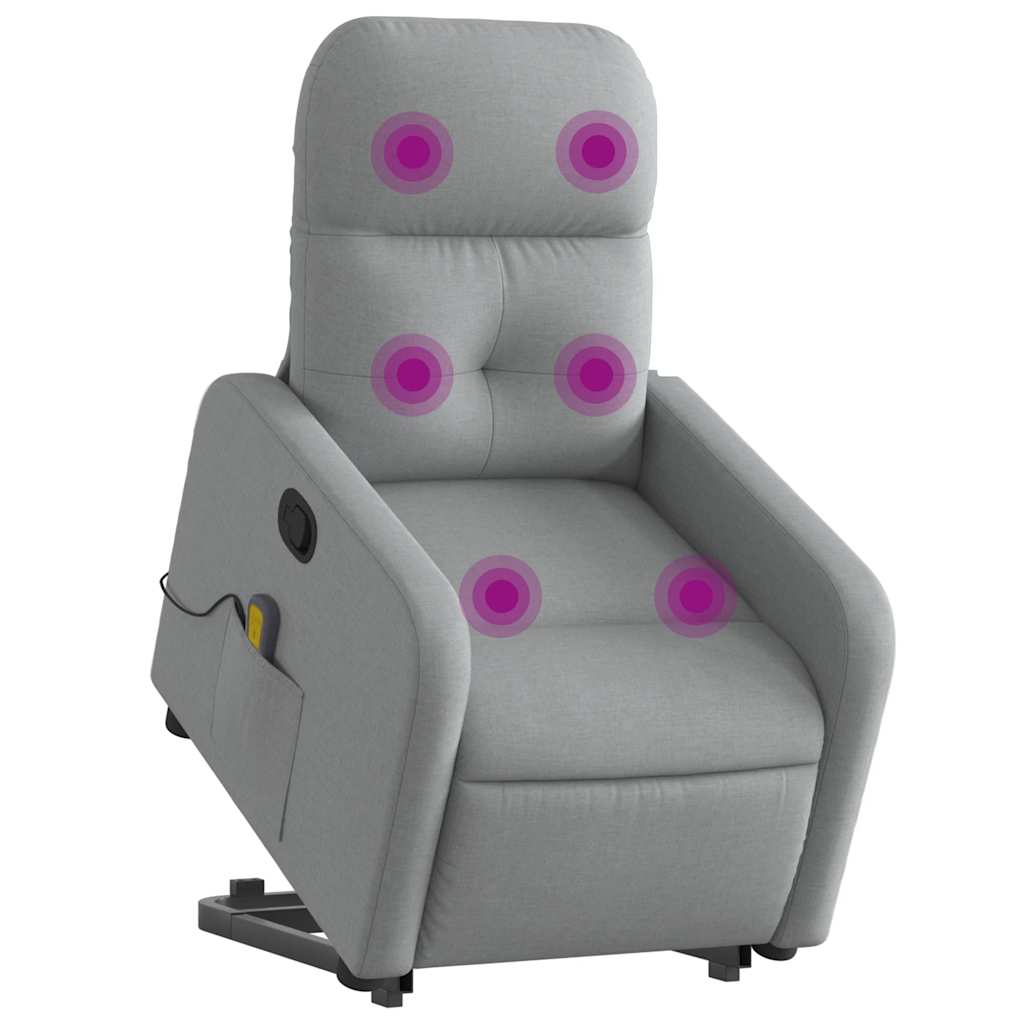 Fauteuil de massage inclinable Gris clair Tissu - XIOS