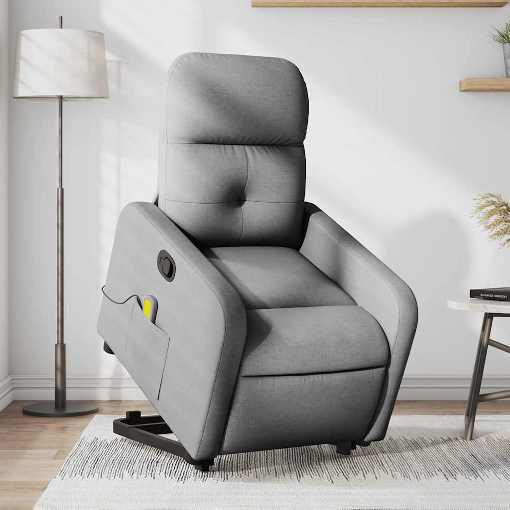 Fauteuil de massage inclinable Gris clair Tissu - XIOS