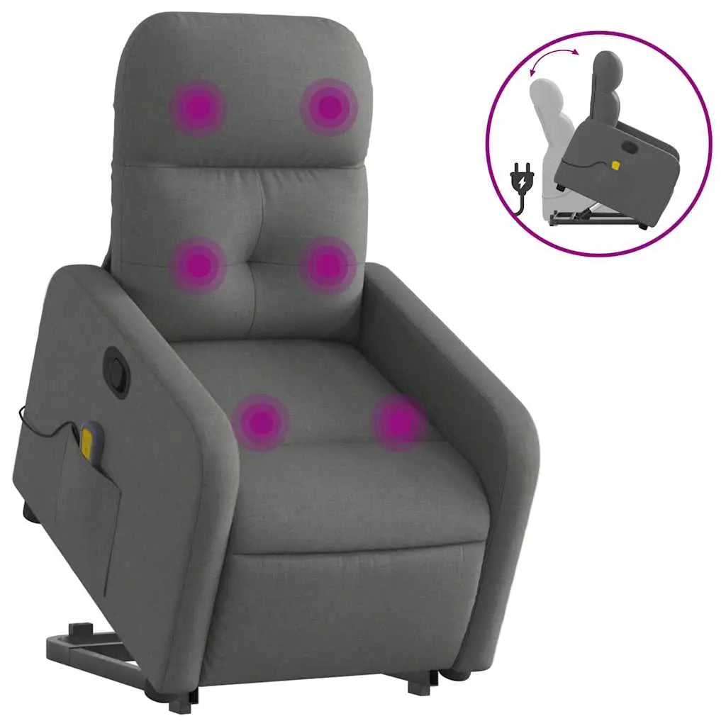 Fauteuil de massage inclinable Gris foncé Tissu - XIOS