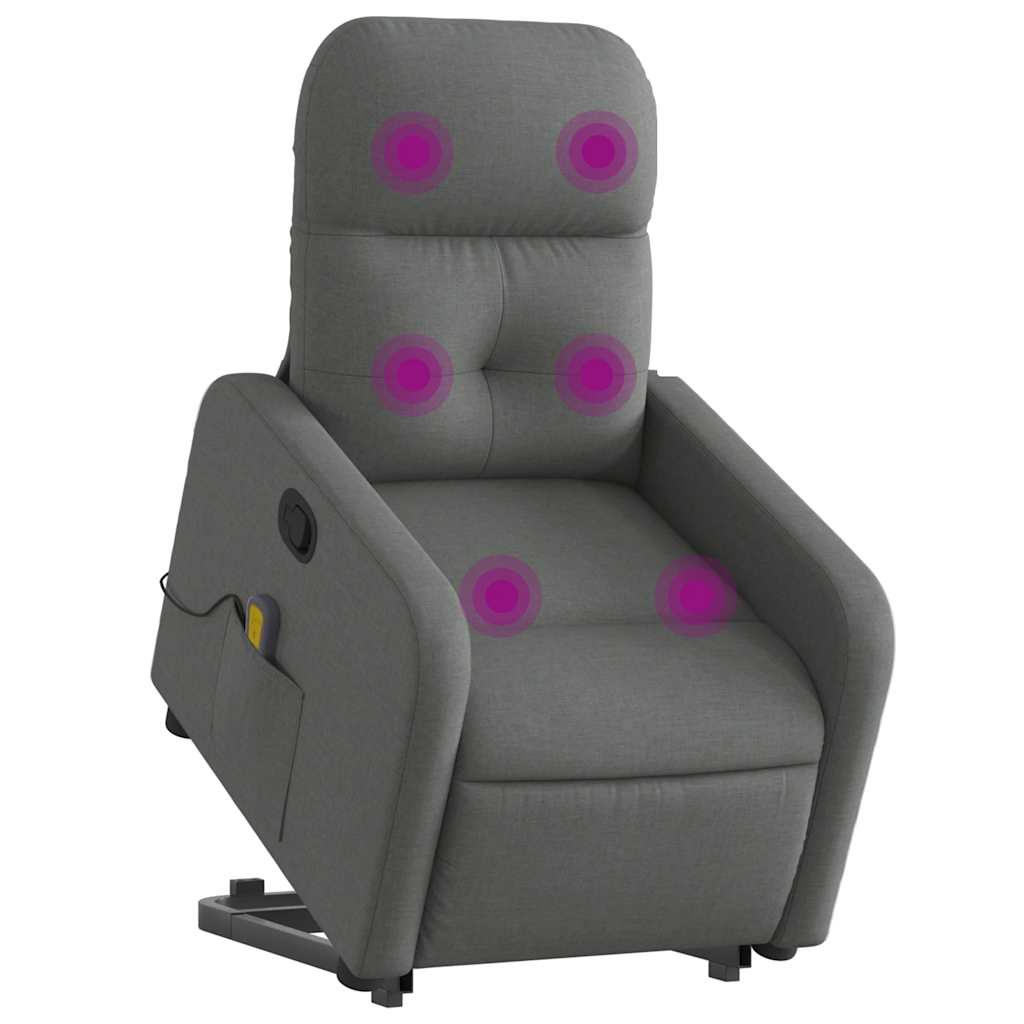 Fauteuil de massage inclinable Gris foncé Tissu - XIOS