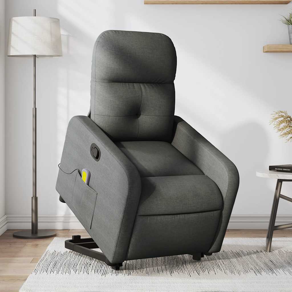 Fauteuil de massage inclinable Gris foncé Tissu - XIOS