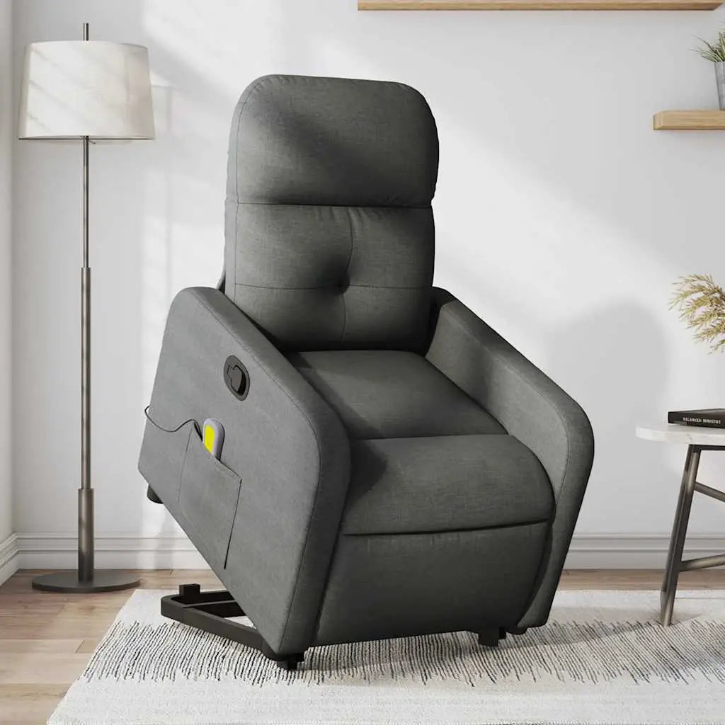 Fauteuil de massage inclinable Gris foncé Tissu - XIOS