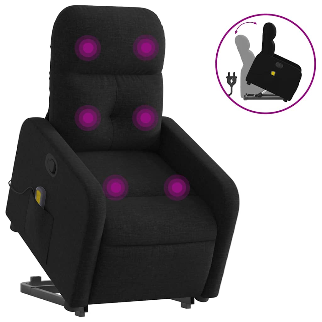 Fauteuil de massage inclinable Noir Tissu - XIOS