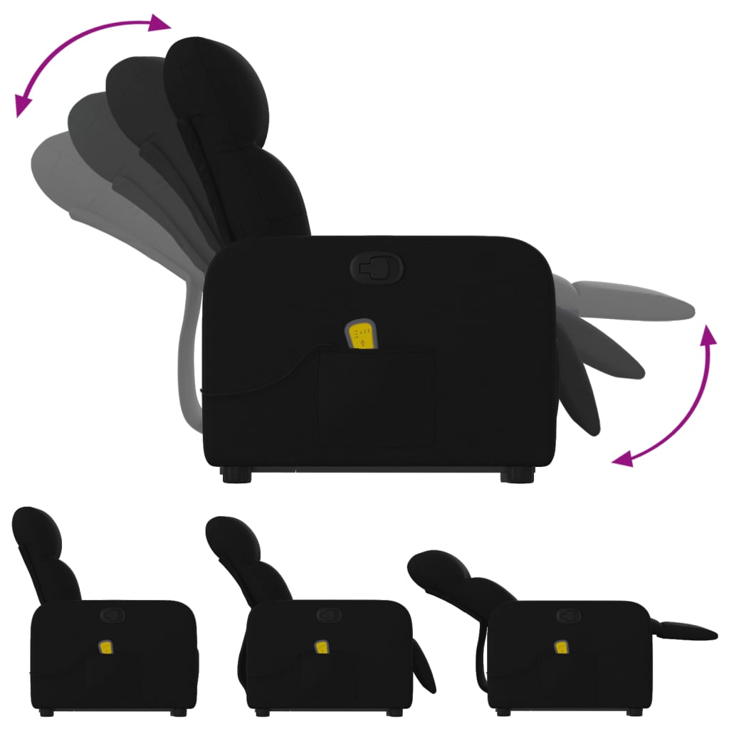 Fauteuil de massage inclinable Noir Tissu - XIOS