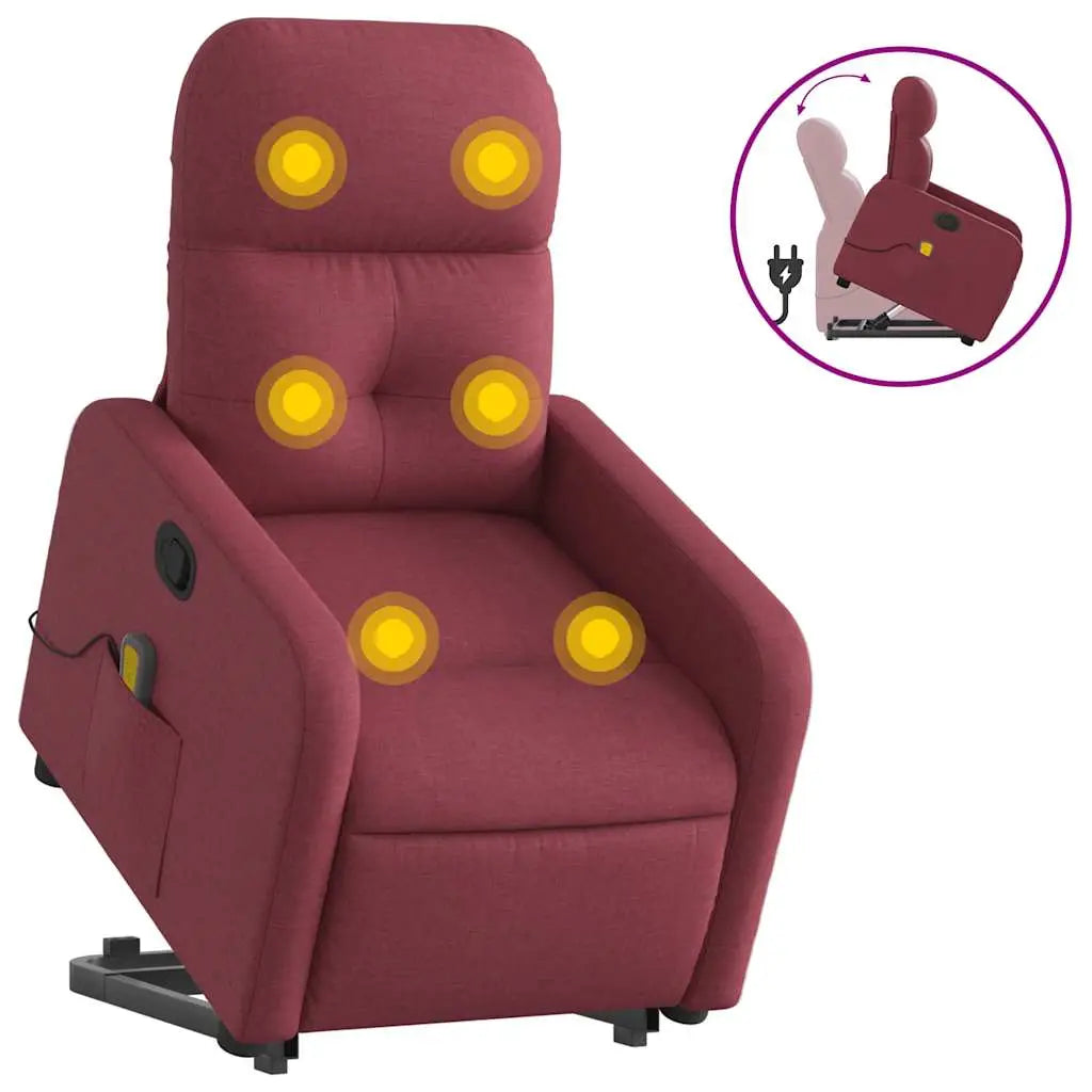 Fauteuil inclinable de massage Rouge bordeaux Tissu - XIOS