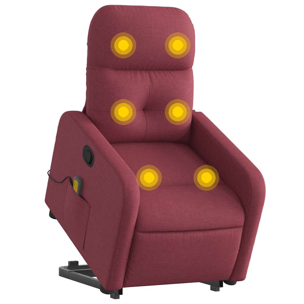 Fauteuil inclinable de massage Rouge bordeaux Tissu - XIOS