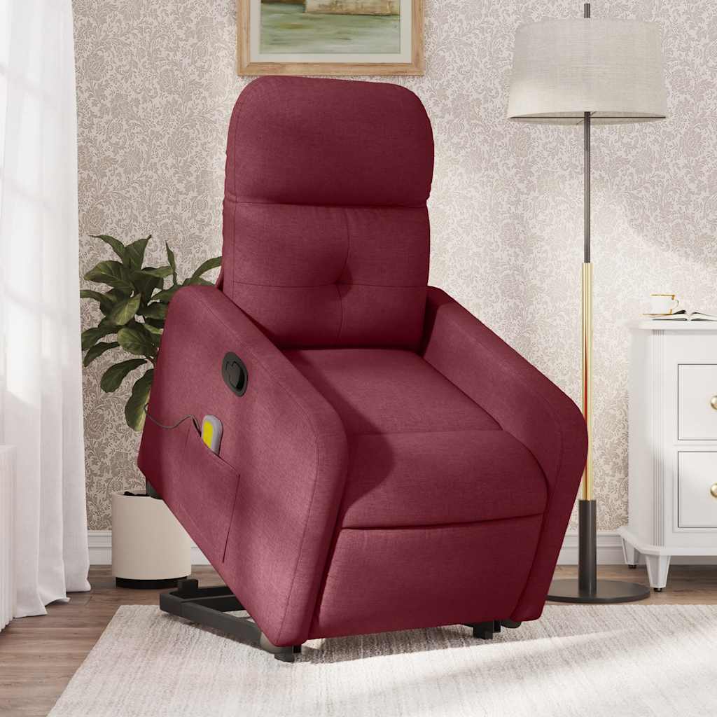 Fauteuil inclinable de massage Rouge bordeaux Tissu - XIOS