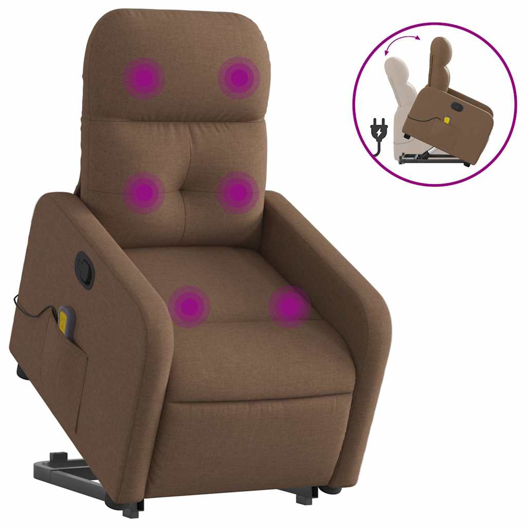 Fauteuil de massage inclinable Marron Tissu - XIOS