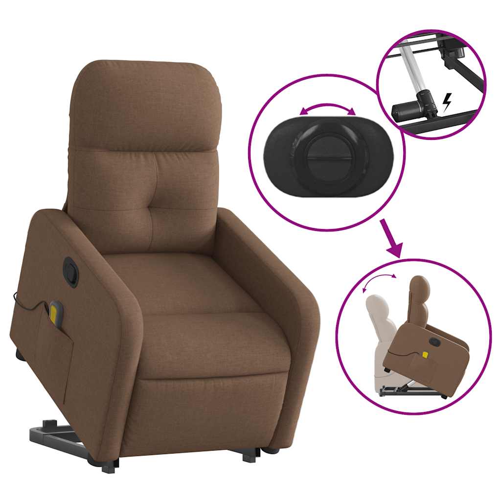 Fauteuil de massage inclinable Marron Tissu - XIOS