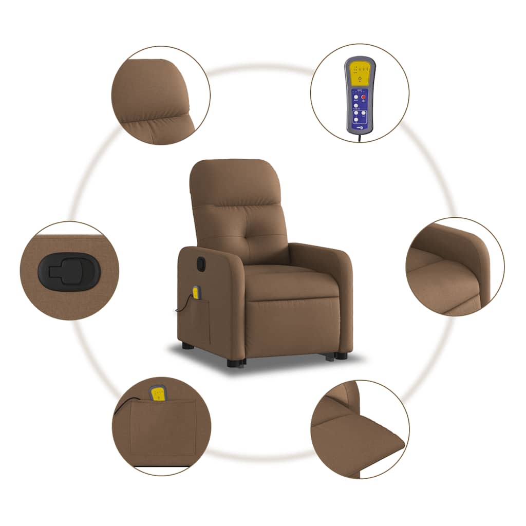 Fauteuil de massage inclinable Marron Tissu - XIOS