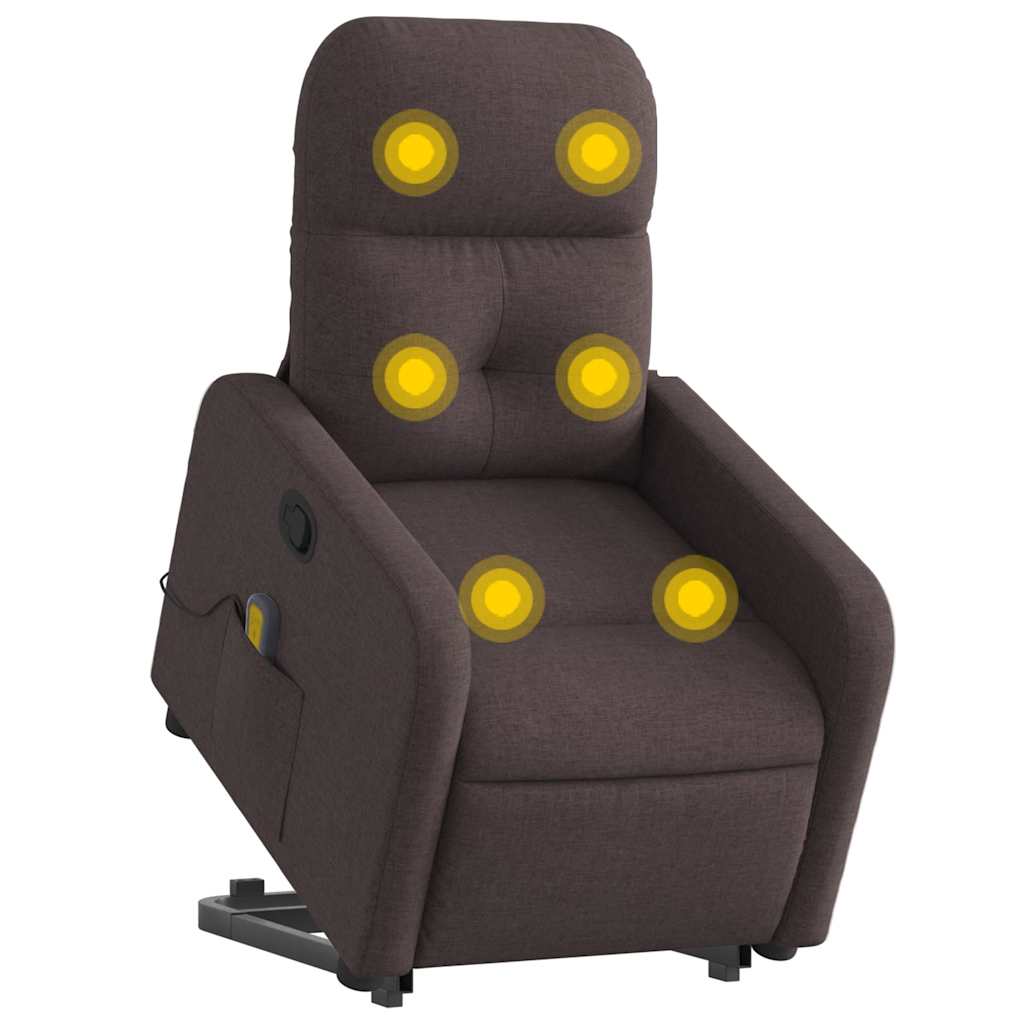 Fauteuil inclinable de massage Marron foncé Tissu - XIOS