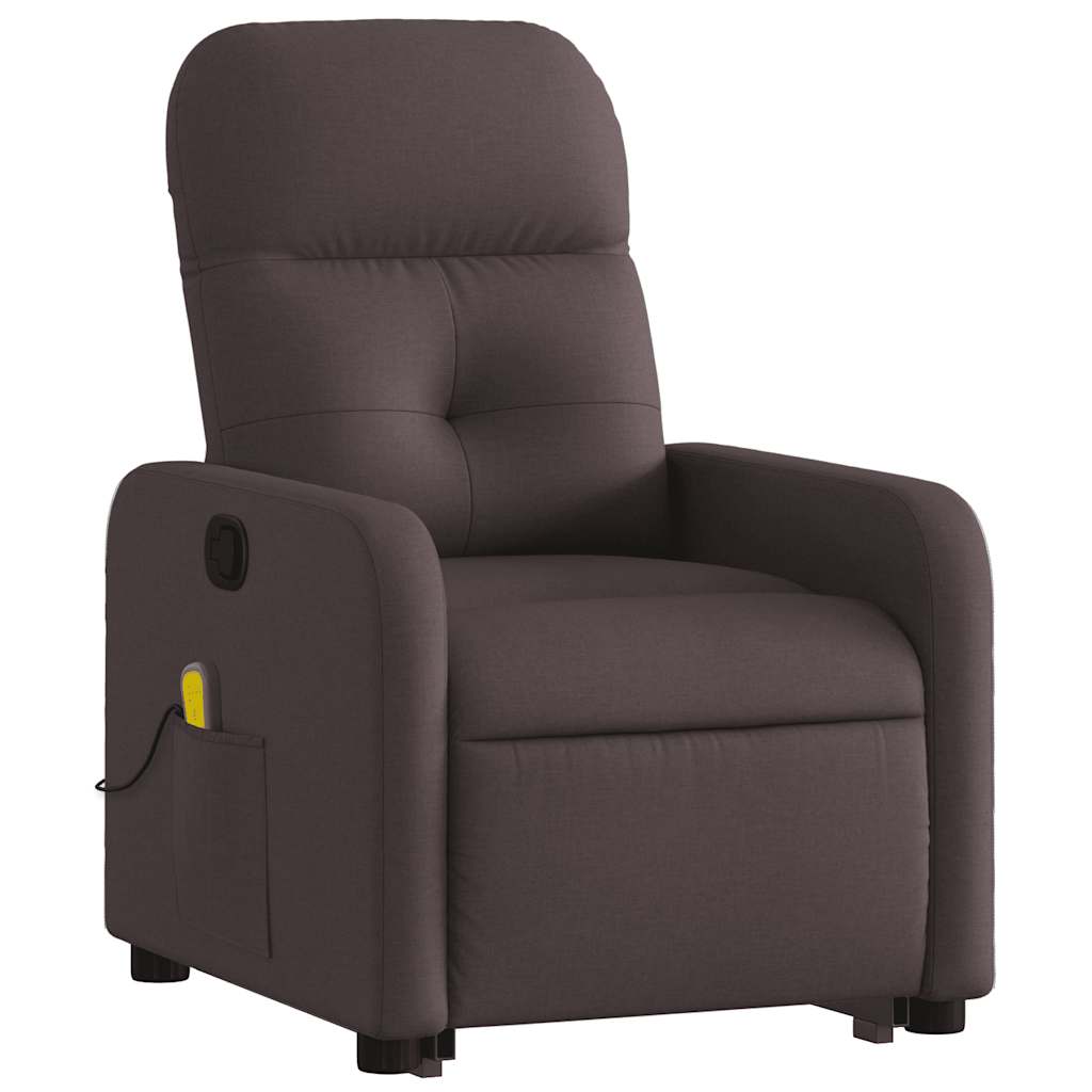 Fauteuil inclinable de massage Marron foncé Tissu - XIOS