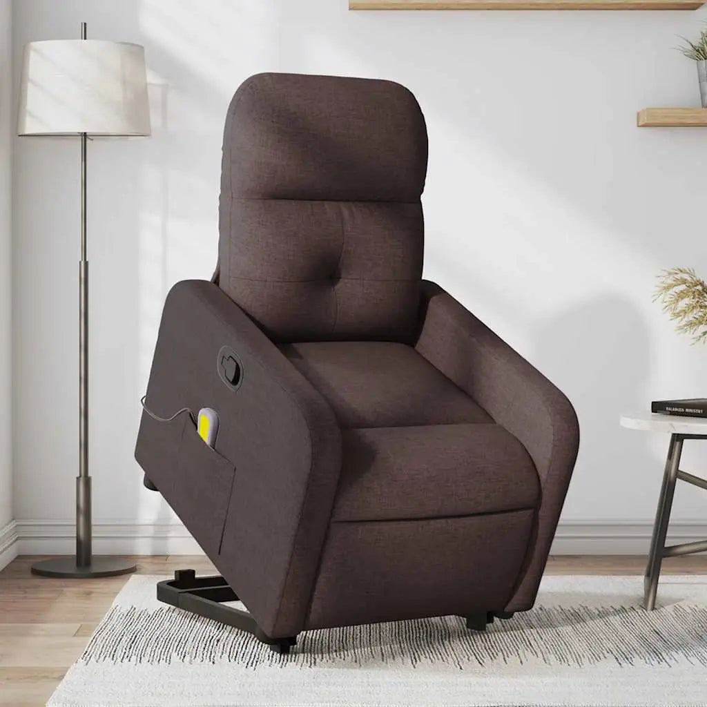 Fauteuil inclinable de massage Marron foncé Tissu - XIOS