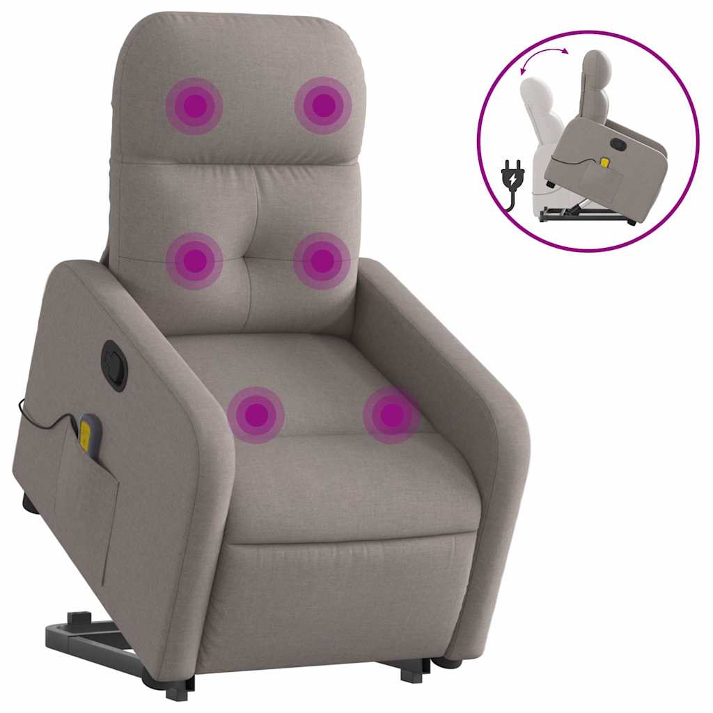 Fauteuil inclinable de massage Taupe Tissu - XIOS