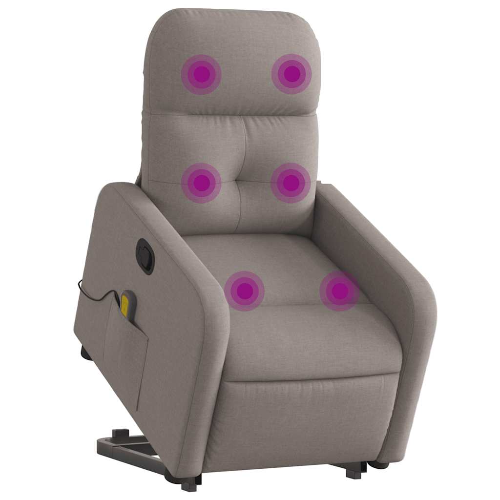 Fauteuil inclinable de massage Taupe Tissu - XIOS