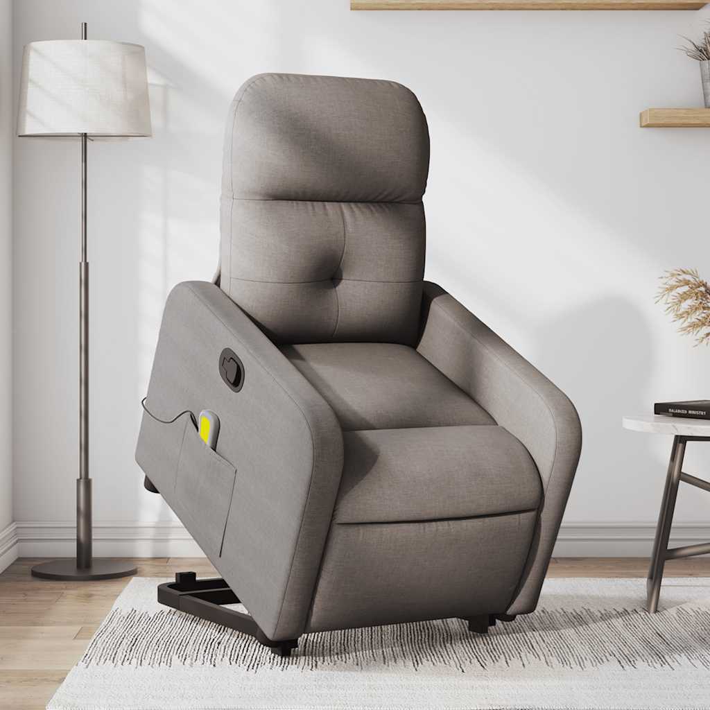 Fauteuil inclinable de massage Taupe Tissu - XIOS