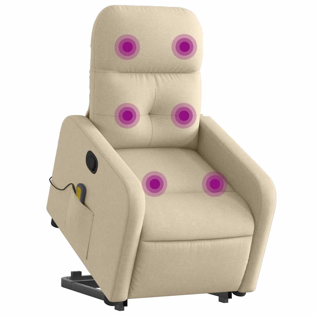 Fauteuil inclinable de massage Crème Tissu - XIOS