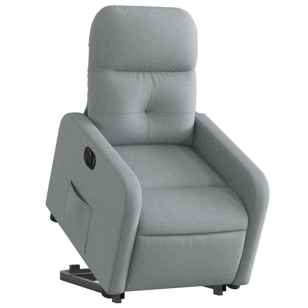 Fauteuil inclinable électrique gris clair tissu - XIOS
