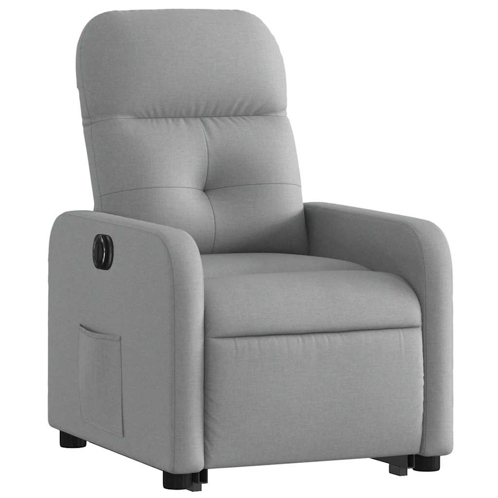 Fauteuil inclinable électrique gris clair tissu - XIOS