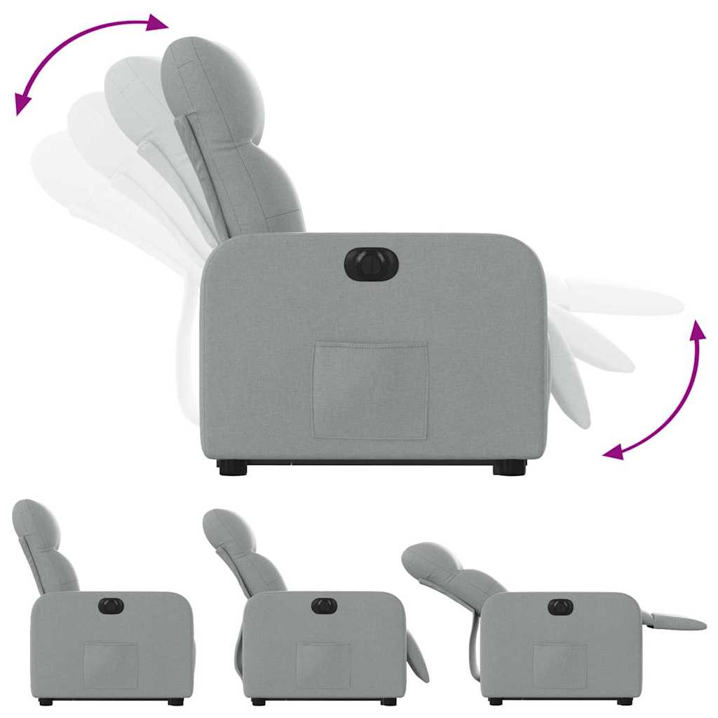 Fauteuil inclinable électrique gris clair tissu - XIOS