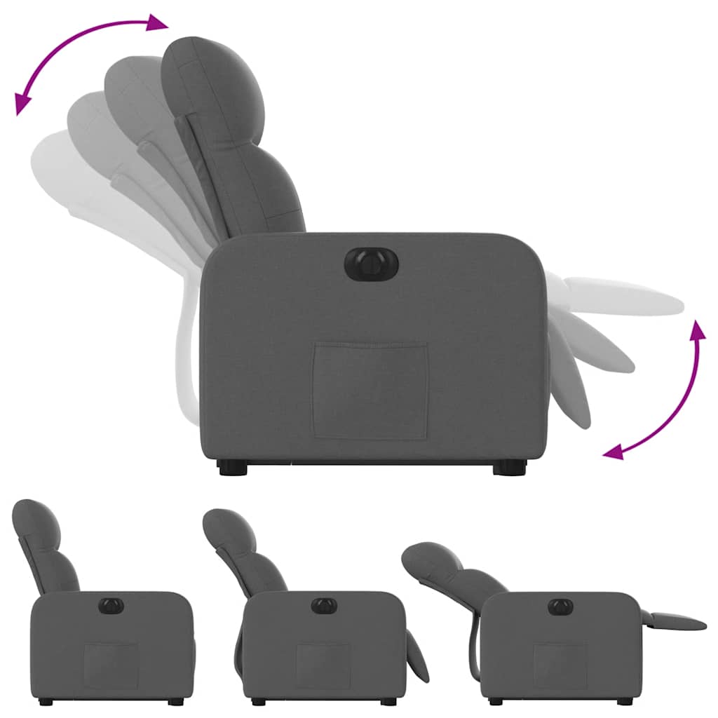 Fauteuil inclinable électrique gris foncé tissu - XIOS