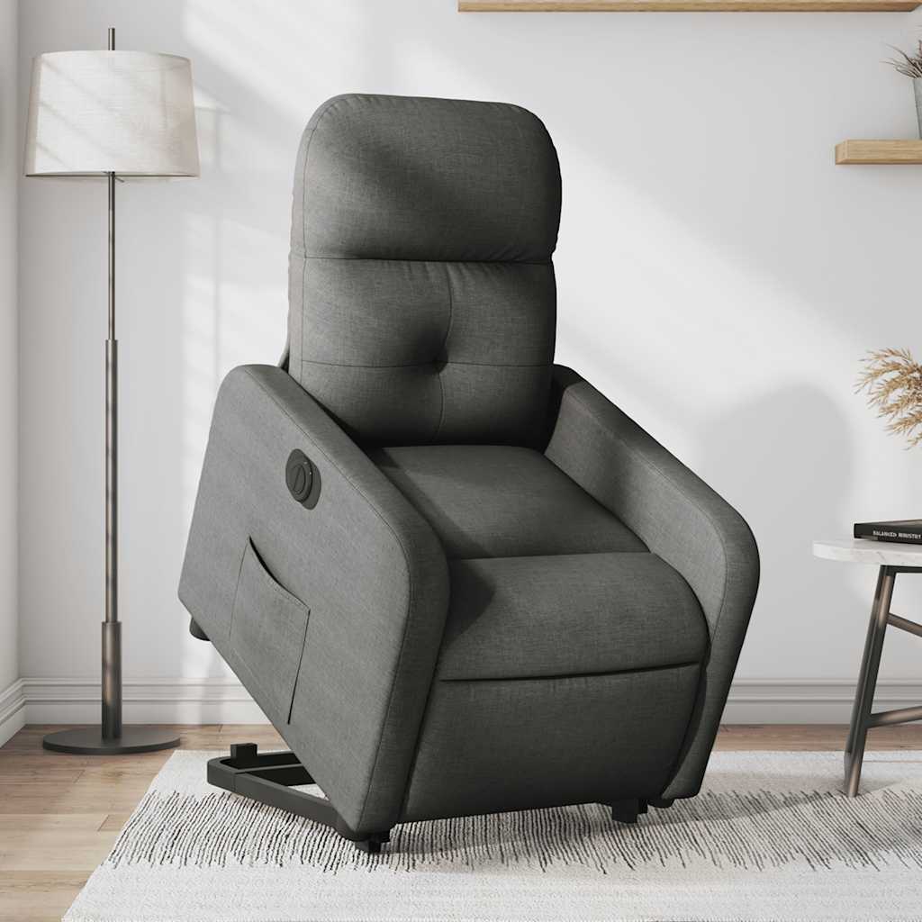 Fauteuil inclinable électrique gris foncé tissu