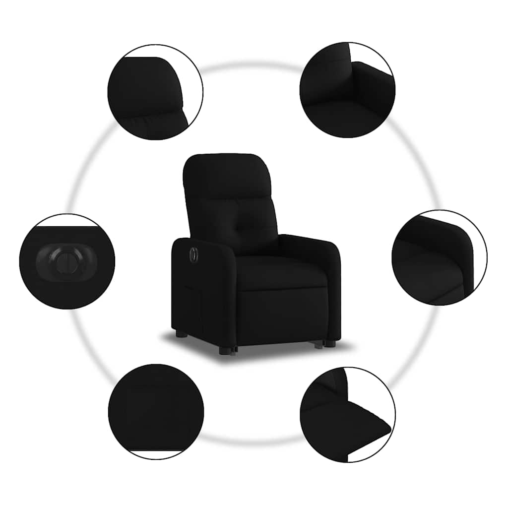 Fauteuil inclinable électrique noir tissu