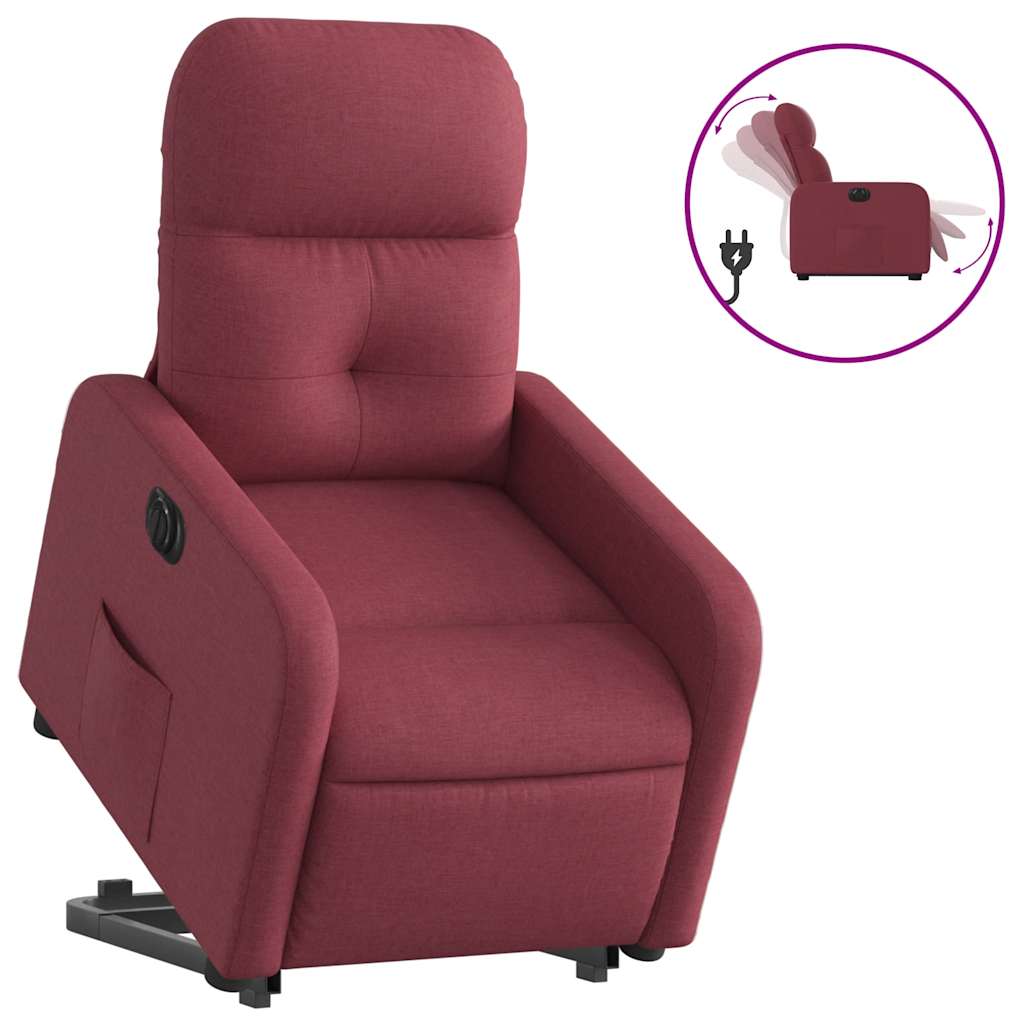 Fauteuil inclinable électrique rouge bordeaux tissu - XIOS