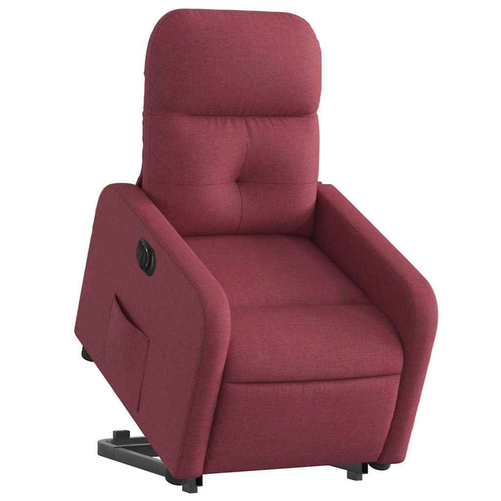 Fauteuil inclinable électrique rouge bordeaux tissu