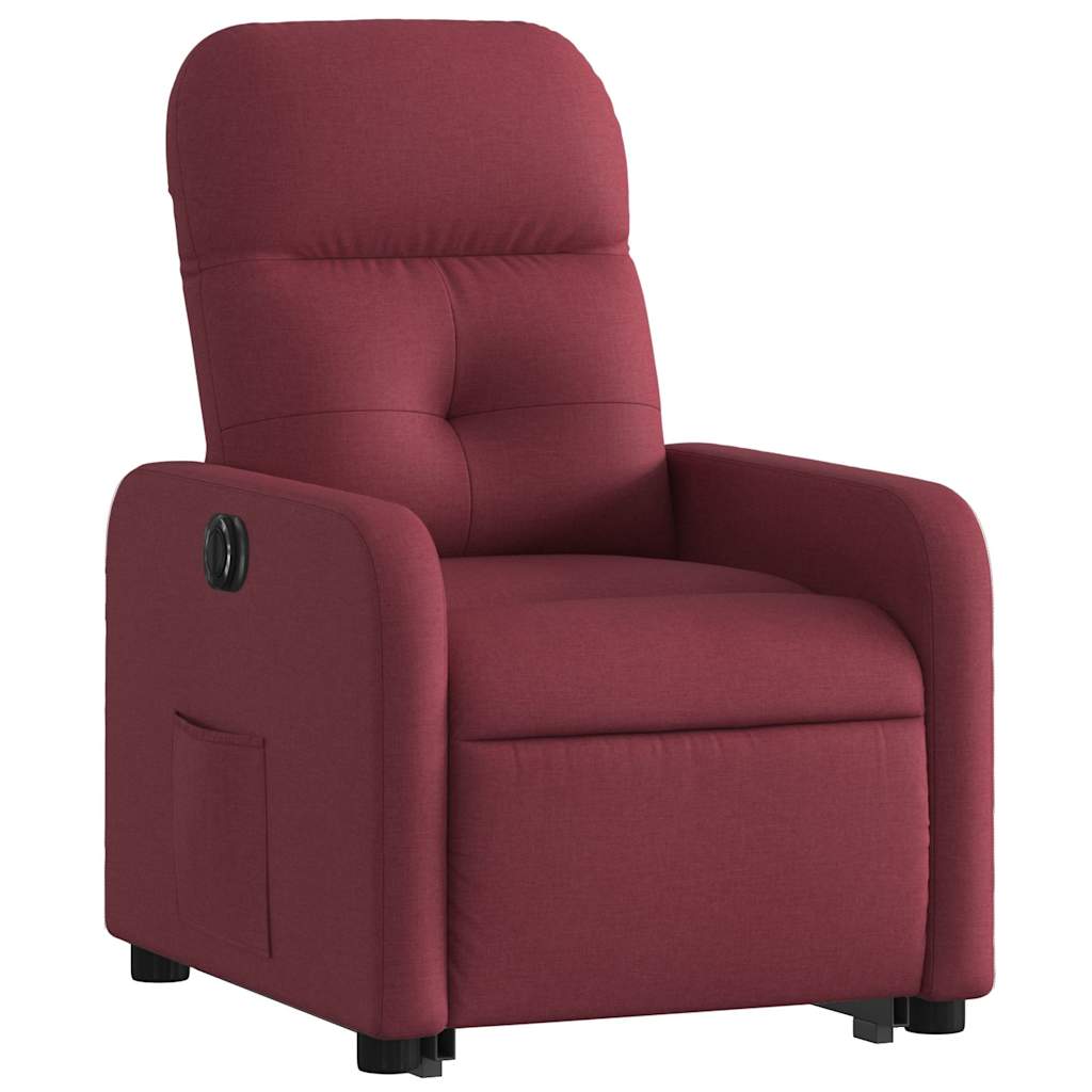 Fauteuil inclinable électrique rouge bordeaux tissu