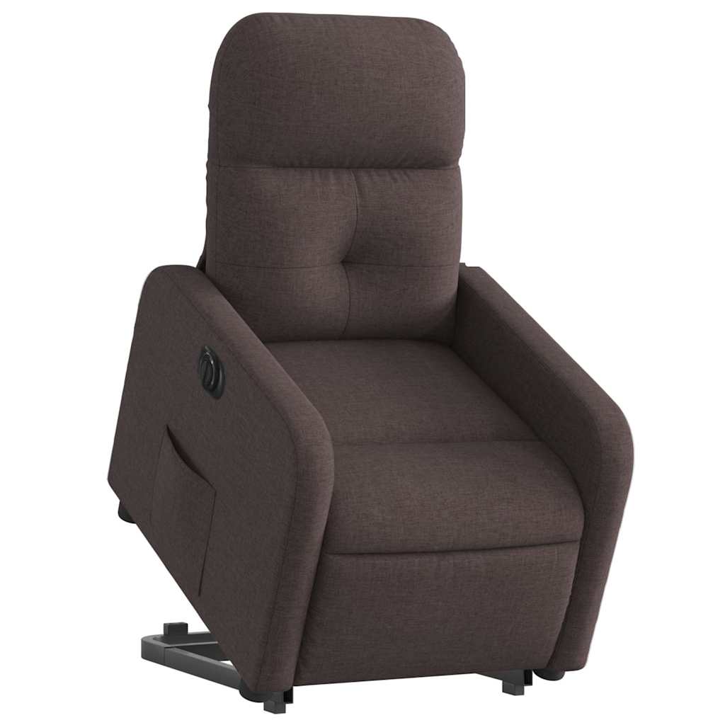 Fauteuil inclinable électrique marron foncé tissu - XIOS