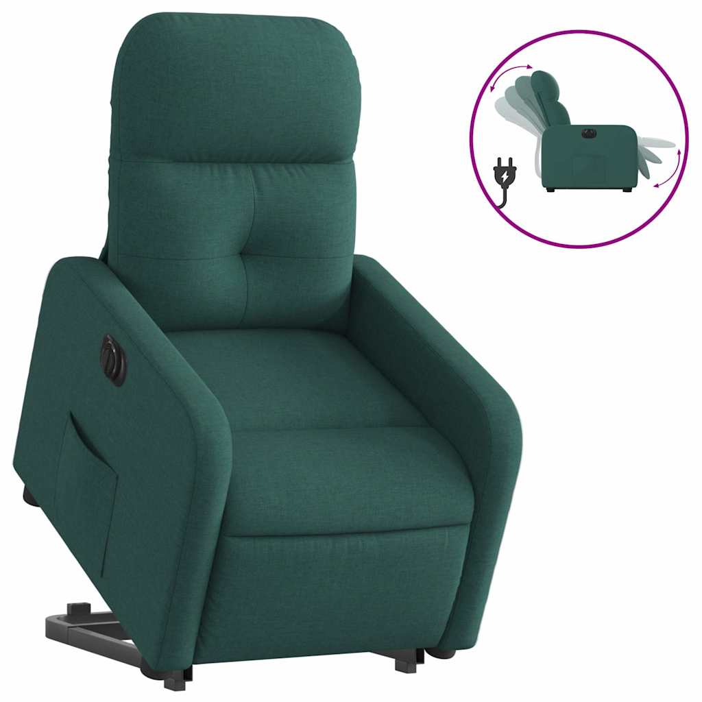 Fauteuil inclinable électrique vert foncé tissu - XIOS
