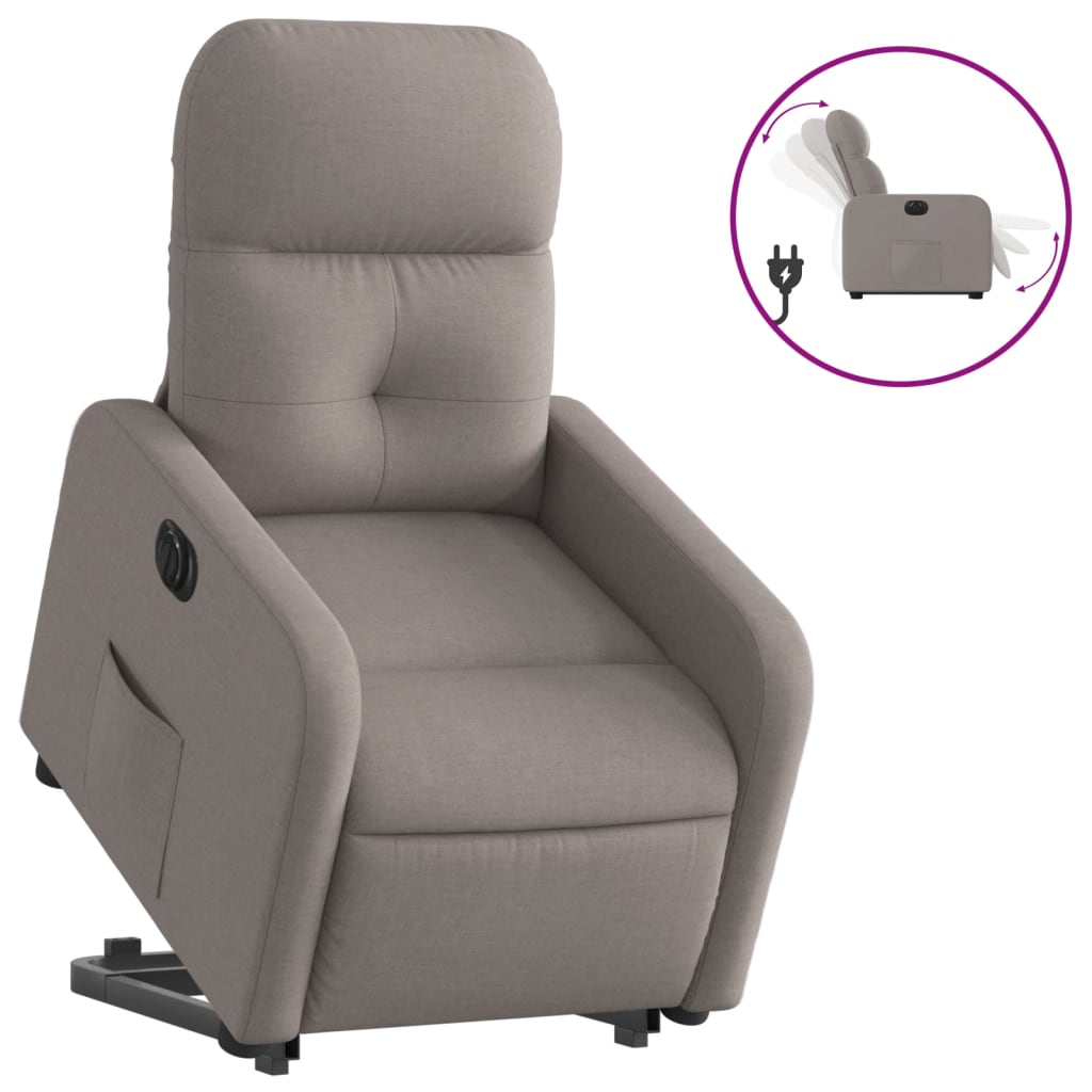 Fauteuil inclinable électrique taupe tissu - XIOS