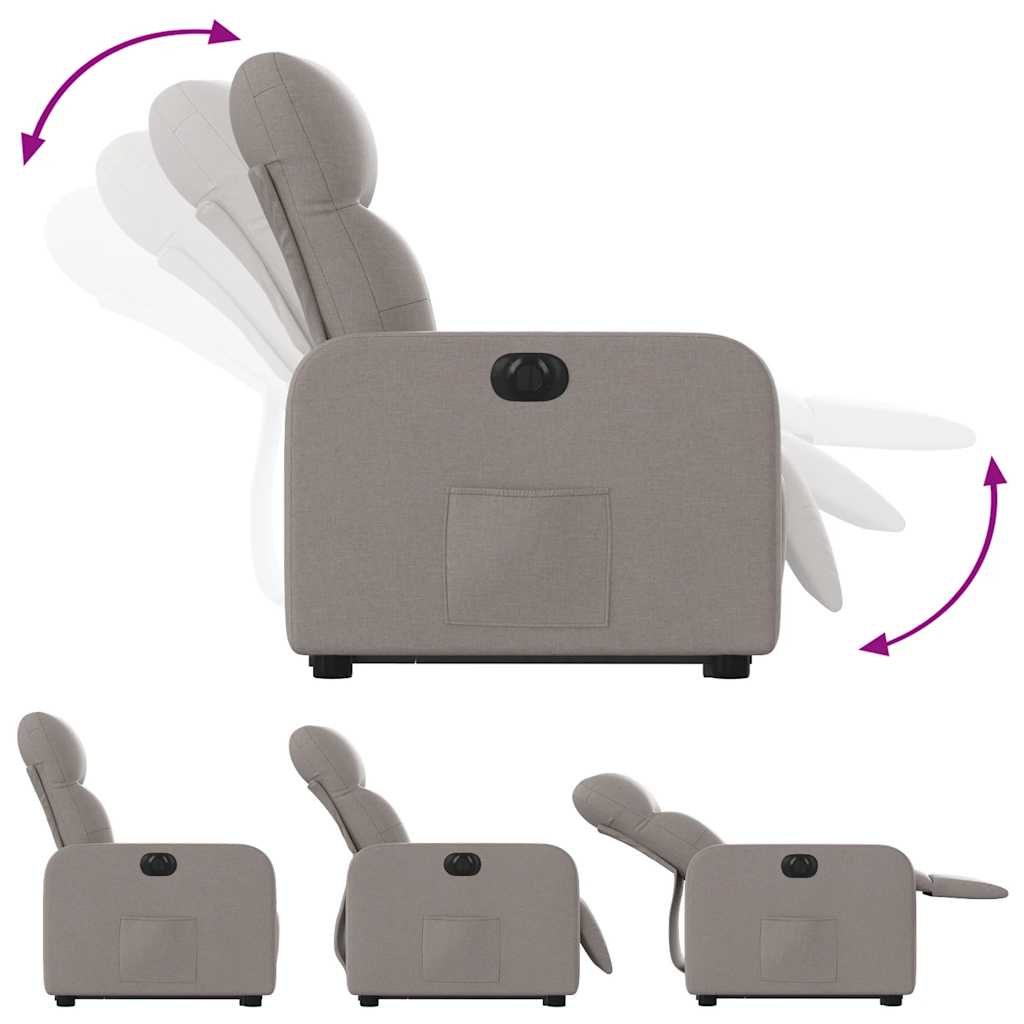 Fauteuil inclinable électrique taupe tissu - XIOS