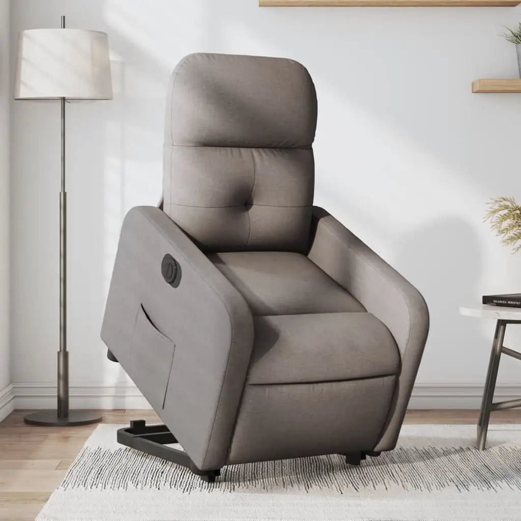 Fauteuil inclinable électrique taupe tissu - XIOS