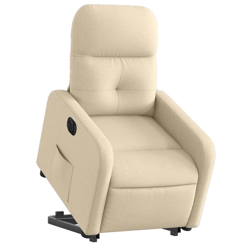 Fauteuil inclinable électrique crème tissu - XIOS