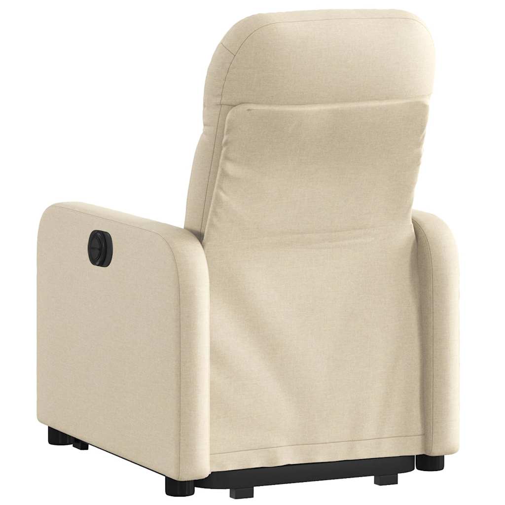 Fauteuil inclinable électrique crème tissu