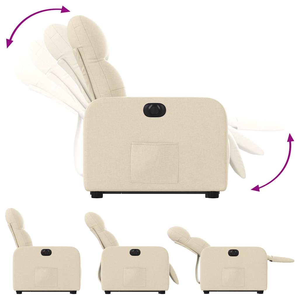 Fauteuil inclinable électrique crème tissu - XIOS