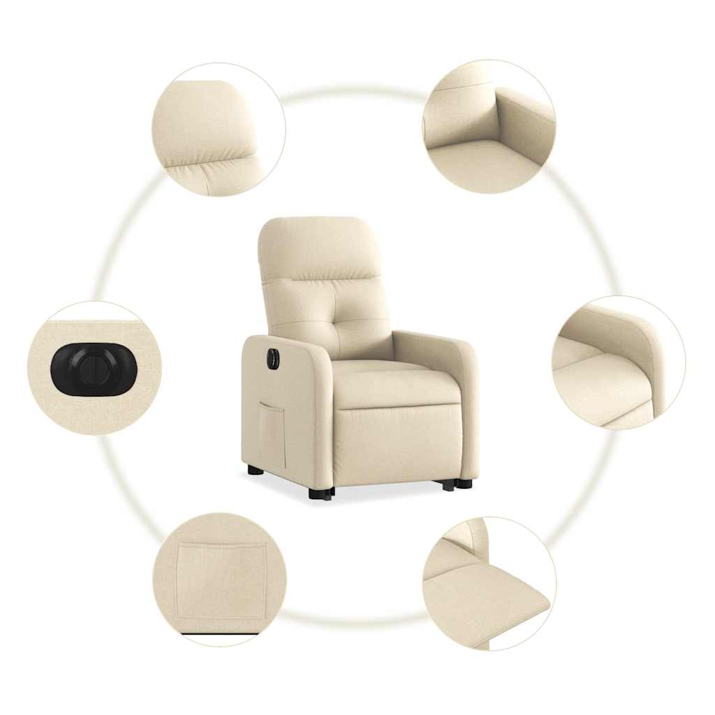 Fauteuil inclinable électrique crème tissu - XIOS