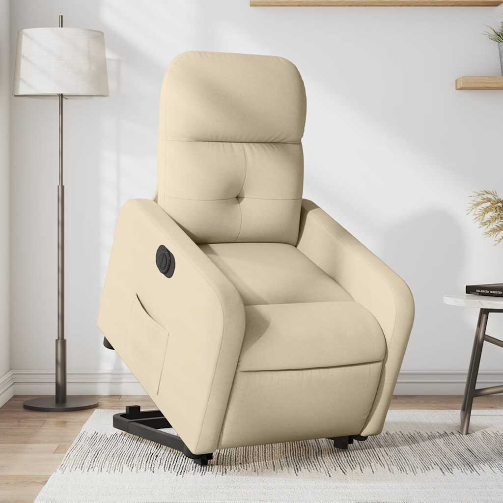 Fauteuil inclinable électrique crème tissu - XIOS