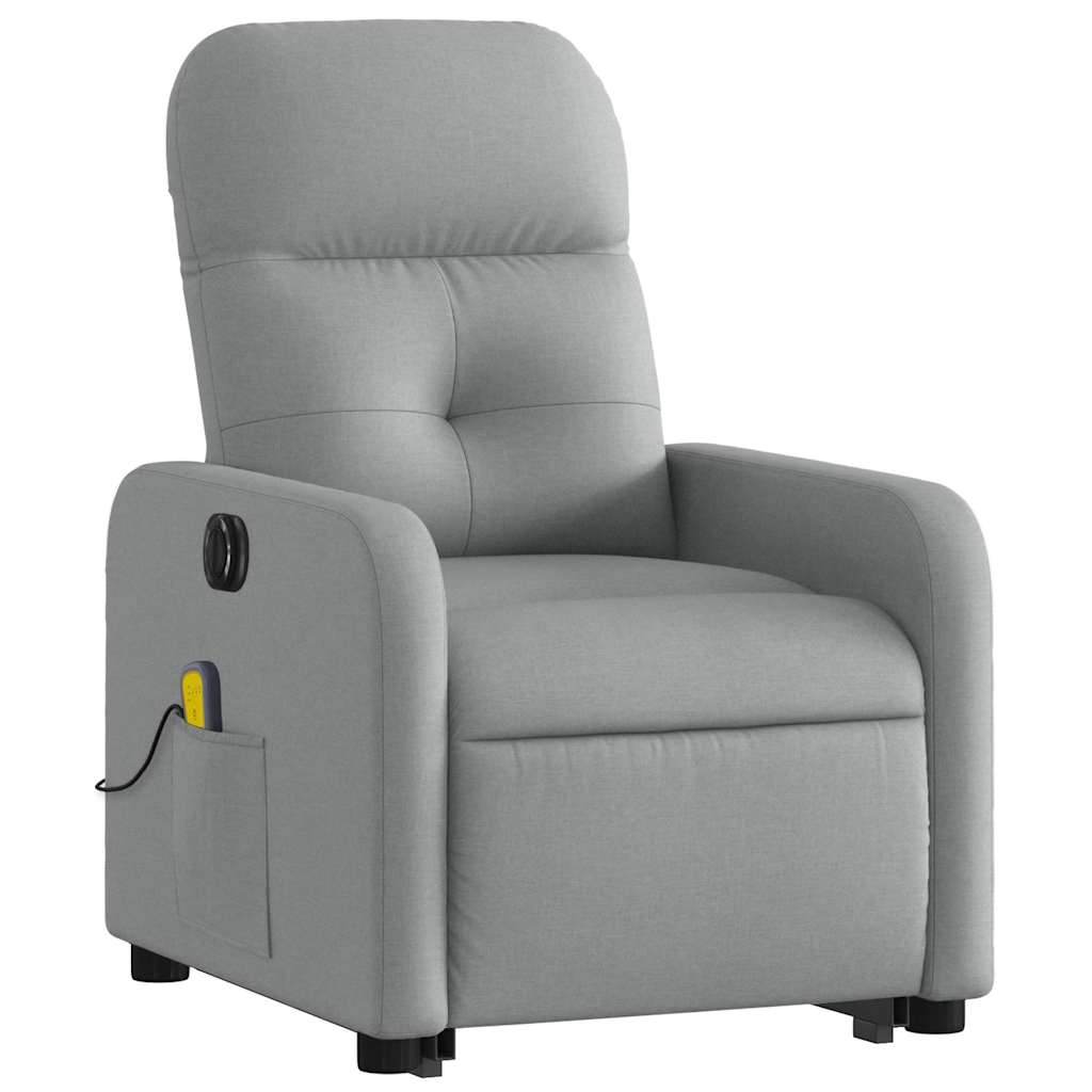 Fauteuil inclinable de massage électrique Gris clair Tissu - XIOS