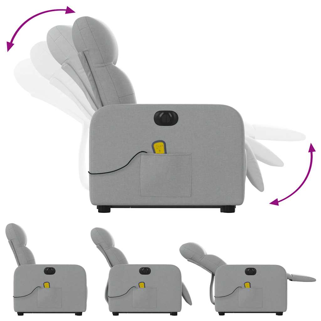 Fauteuil inclinable de massage électrique Gris clair Tissu - XIOS