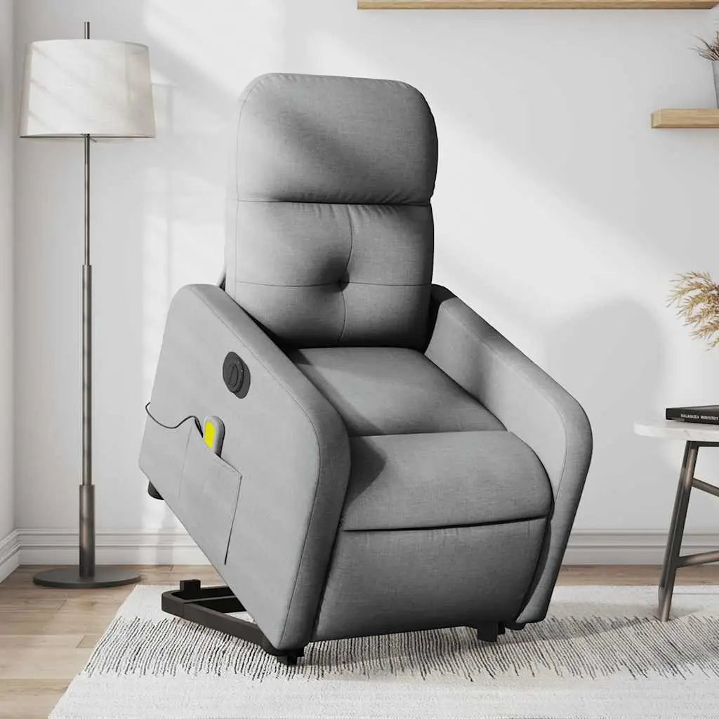 Fauteuil inclinable de massage électrique Gris clair Tissu - XIOS