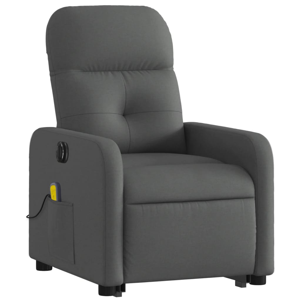 Fauteuil inclinable de massage électrique Gris foncé Tissu - XIOS