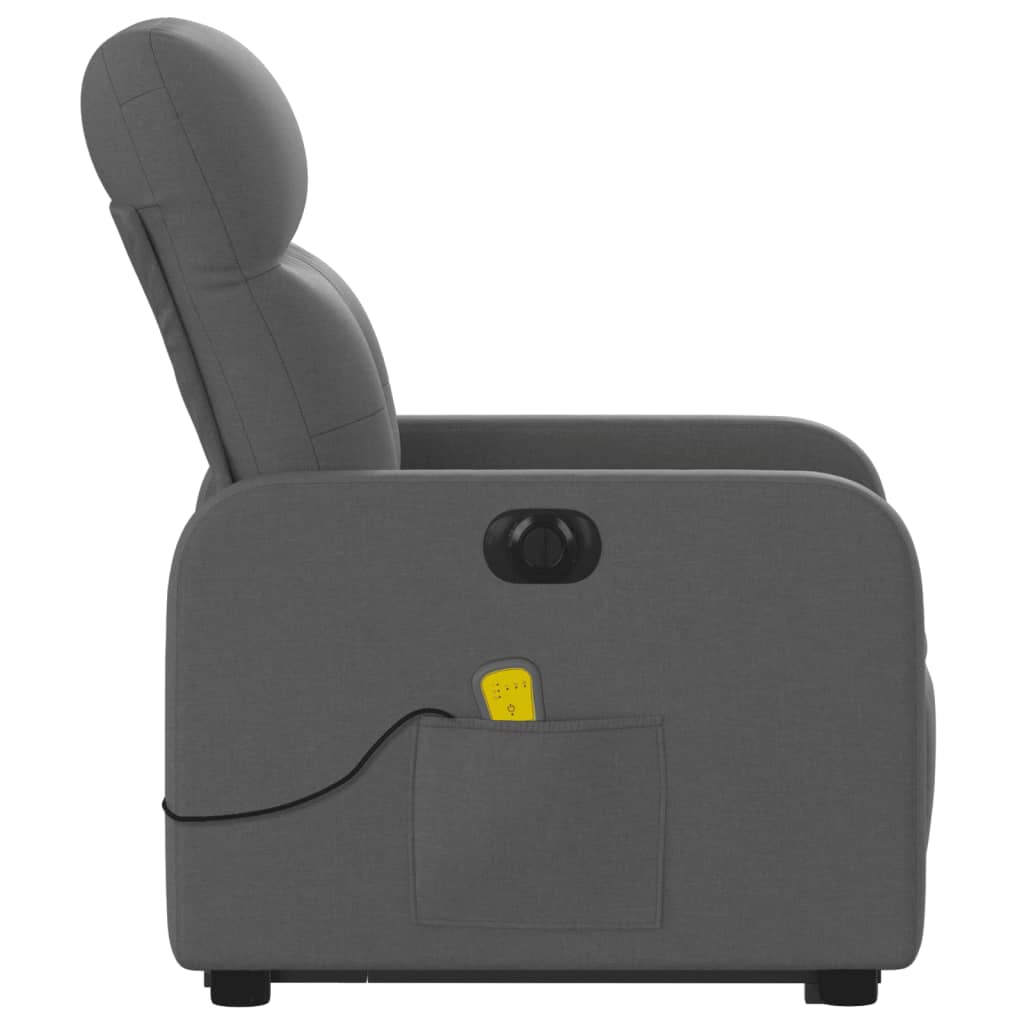 Fauteuil inclinable de massage électrique Gris foncé Tissu