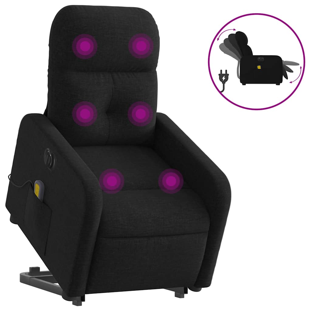 Fauteuil inclinable de massage électrique Noir Tissu - XIOS