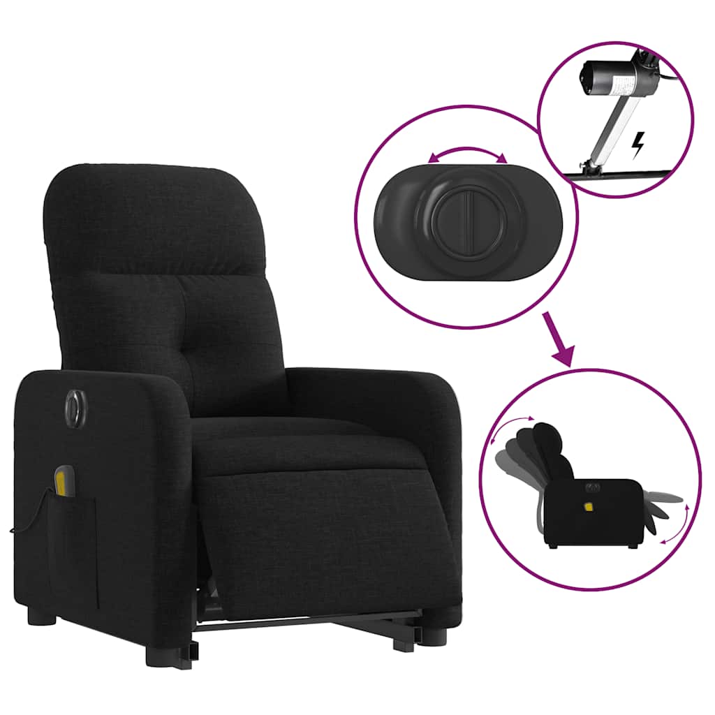 Fauteuil inclinable de massage électrique Noir Tissu - XIOS