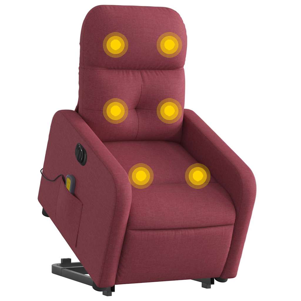 Fauteuil inclinable de massage électrique Rouge bordeaux Tissu - XIOS
